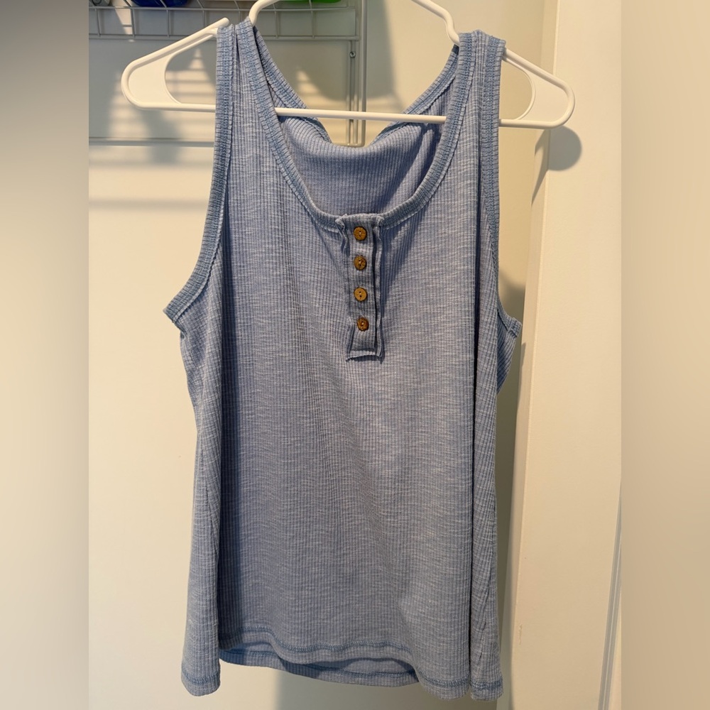 Blue Ribbed tank top